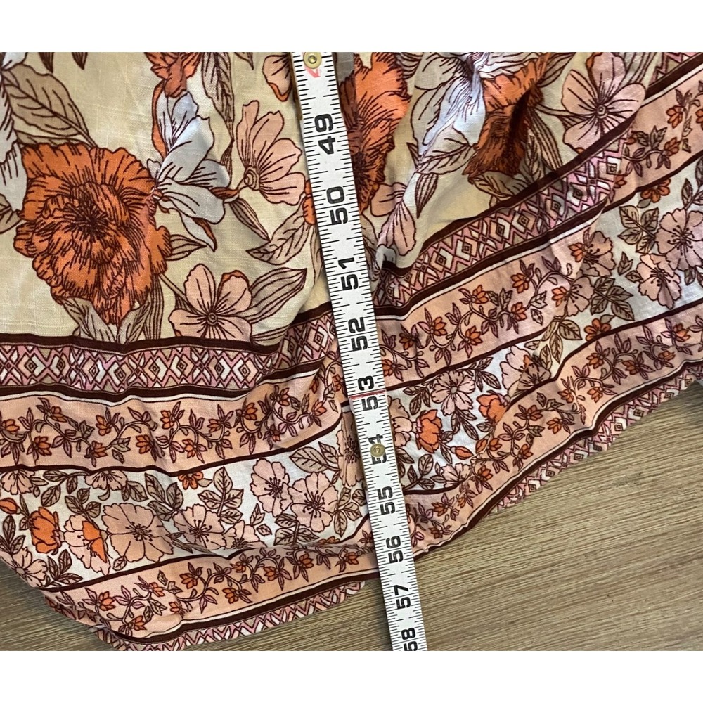Petal & Pup Fraser Floral Maxi Dress Cream Orange Pink Women's Size 10 Boho - Picture 15 of 15